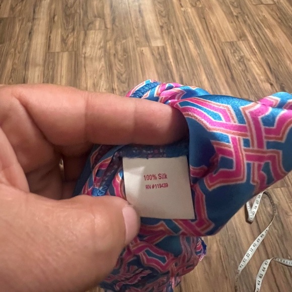 Julie Brown NYC 100% Silk Romper with pockets Geometric Print Size 4 - Picture 9 of 12